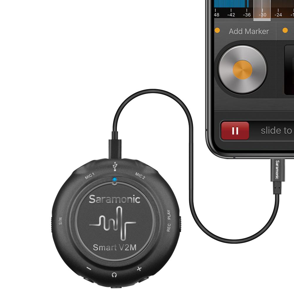 Saramonic   Smart V2M Двухканальный аудиомикшер 3.5мм для устройств Android, iOS и компьютеров с двумя входами на 3.5мм и кабелем Type-C