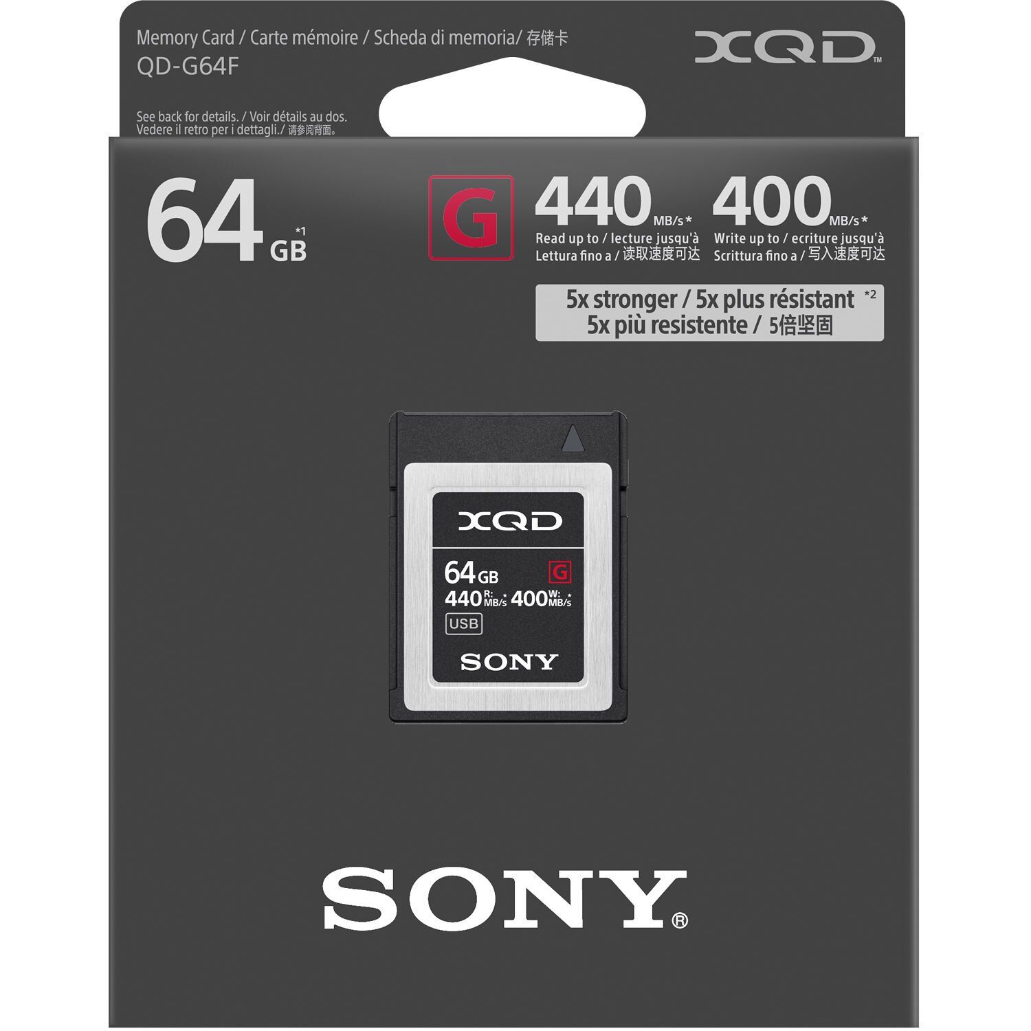 Карта памяти Sony XQD 64 ГБ, R/W 400/350 МБ/с