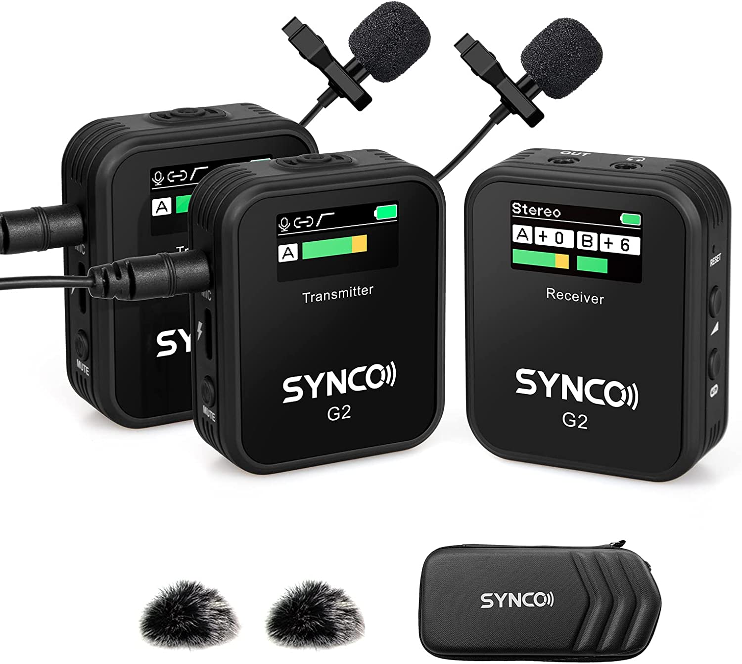 SYNCO G2(A2) беспроводная микрофонная система 2,4 ГГц (2 передатчика)