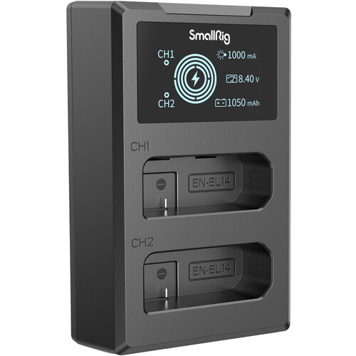 SmallRig 3819 Зарядное устройство с двумя литий-ионными аккумуляторами EN-EL14
