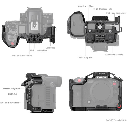 SmallRig 3890 Клетка для цифровой камеры EOS R5C “Black Mamba”