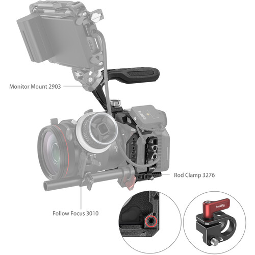 SmallRig 3891 Комплект для камеры EOS R5C “Black Mamba“ клетка, фиксатор кабеля и верхняя ручка