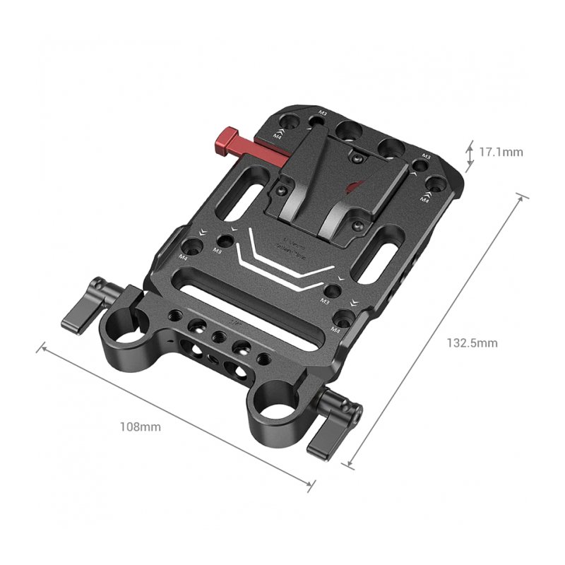 SmallRig 3016 Адаптер крепления аккумулятора V Mount Battery Plate с адаптером для 15мм направляющих