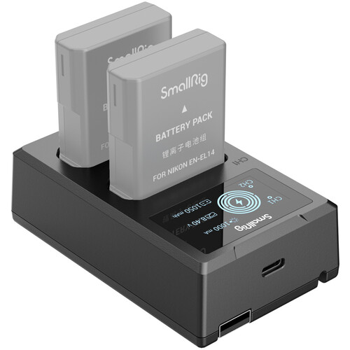 SmallRig 3819 Зарядное устройство с двумя литий-ионными аккумуляторами EN-EL14
