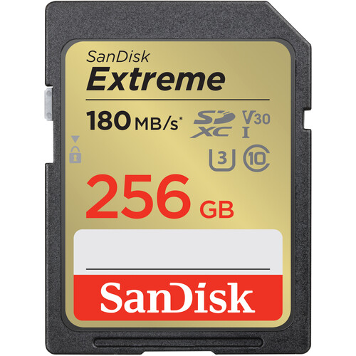 Карта памяти SanDisk Extreme SDXC 256Gb UHS-I Class 3 V30 180/90 MB/s 