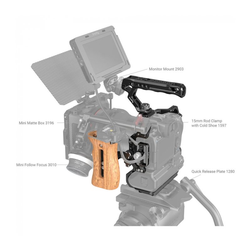 SmallRig 3707 Комплект для цифровых камер Canon R5 / R6, клетка, фиксатор кабеля, 2 ручки