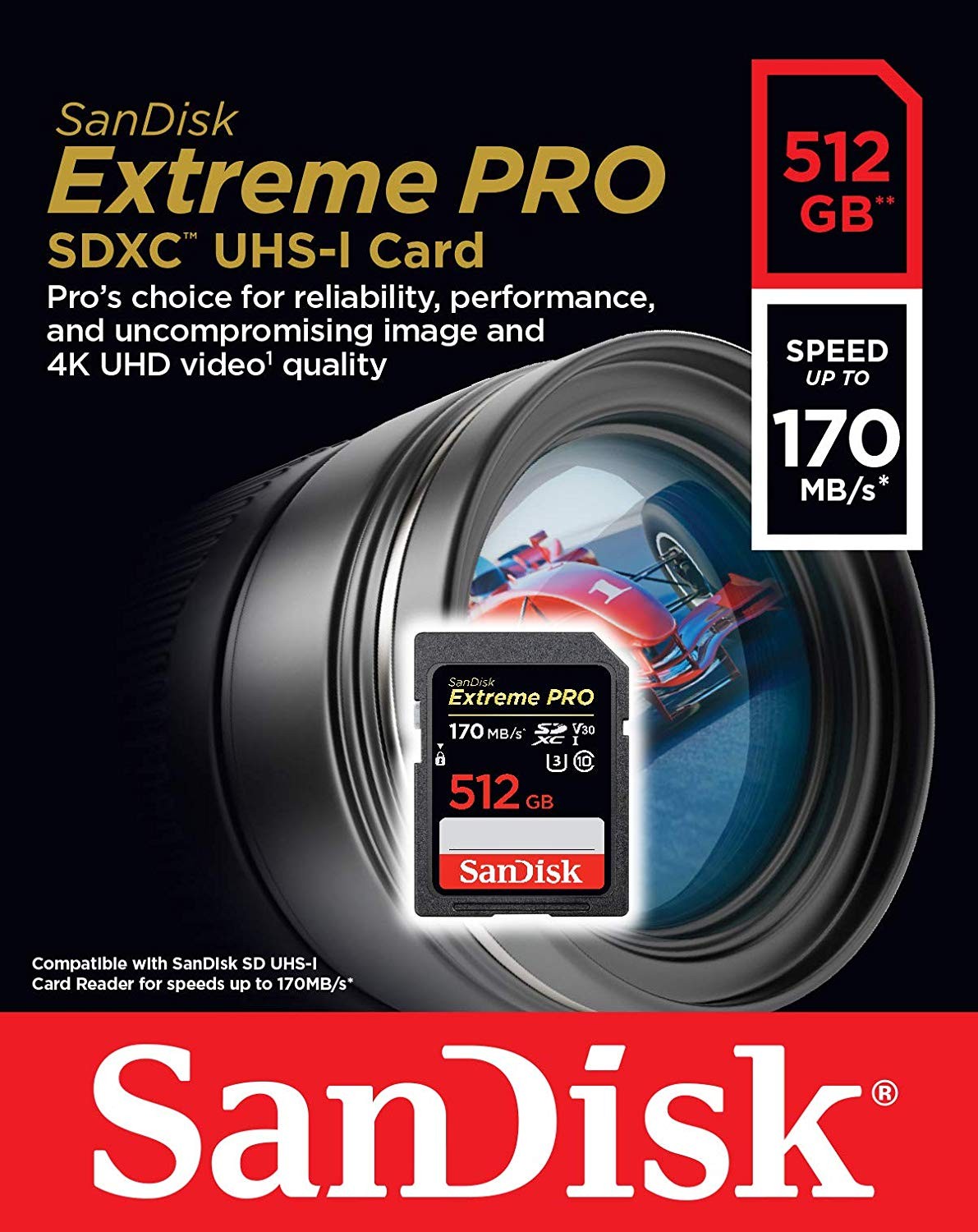 SanDisk SDXC 512GB Extreme Pro UHS-I V30 U3 200/140 MB/s