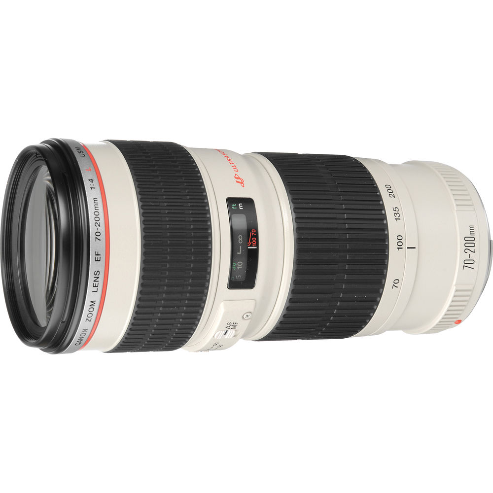 Объектив Canon EF 70-200mm f/4L USM, черный/белый