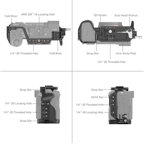 SmallRig 4422 Комплект для цифровых камер Sony 7CR / 7C II, клетка и фиксатор кабеля