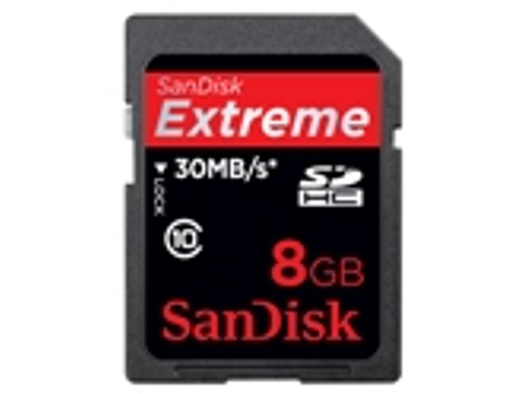 Карта памяти SanDisk 8GB Extreme SDHC Class 10