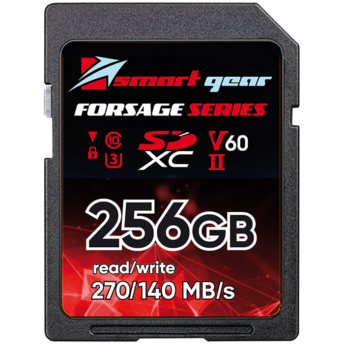 Карта памяти Smart Gear SDXC UHS-II V60 Forsage, 256GB W140/R270, 1000P/E cycles