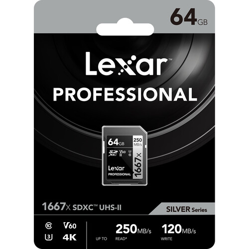 Карта памяти Lexar Professional SDXC 64 ГБ UHS-II 1667 x