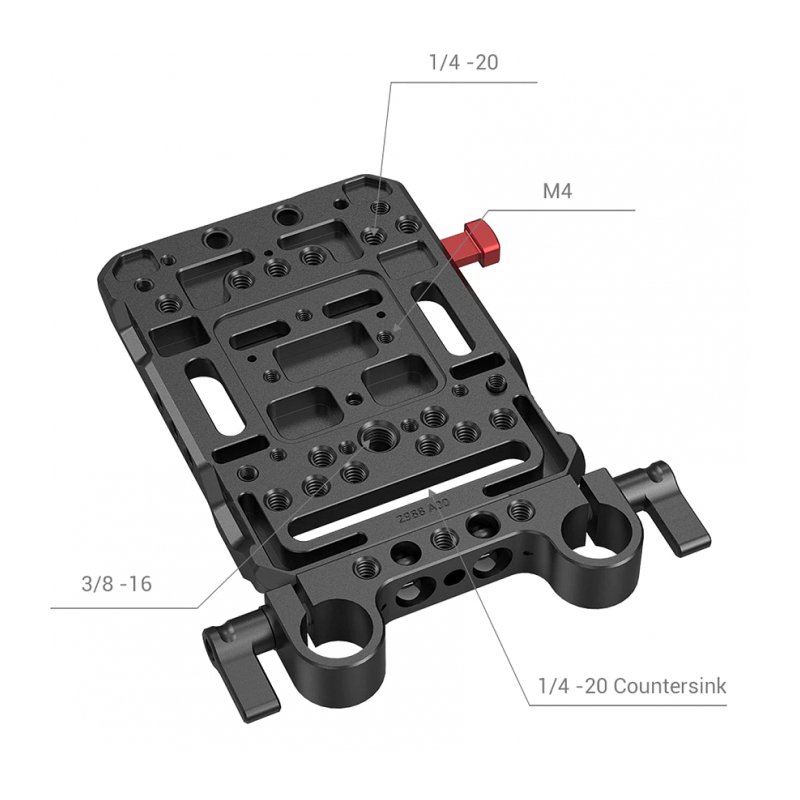 SmallRig 3016 Адаптер крепления аккумулятора V Mount Battery Plate с адаптером для 15мм направляющих