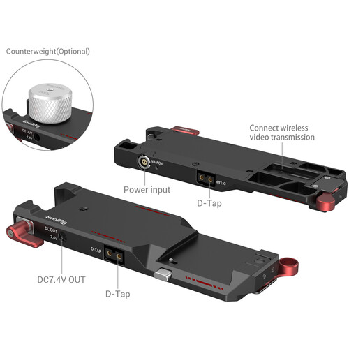 SmallRig 3251 Быстросъемная нижняя крепежная пластина с разъемами питания для стабилизатора DJI RS 2