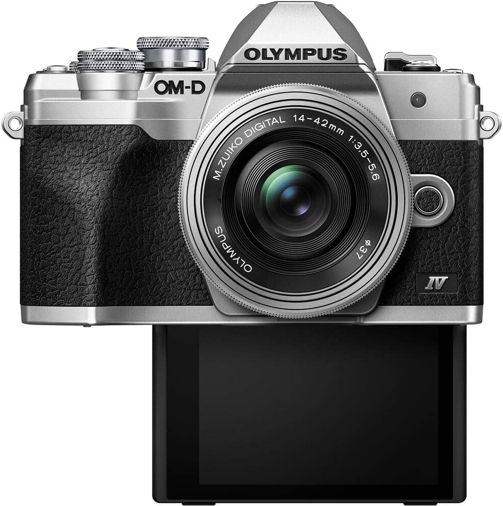 Фотоаппарат Olympus OM-D E-M10 Mark IV Pancake Double Zoom Kit с объективами 14-42 EZ и 40-150mm серебристый