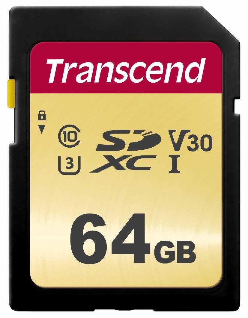 Карта памяти Transcend SDXC Class 10 UHS-I U1 R95/W60 MB/s 64GB (TS64GSDC500S)