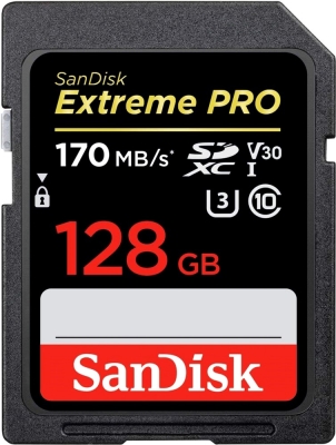 Карта памяти SanDisk Extreme Pro V30 SDXC UHS-I U3 128GB