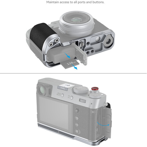 SmallRig 4555 Угловая площадка L-Bracket (серебряная) для цифровых камер X100VI / X100V