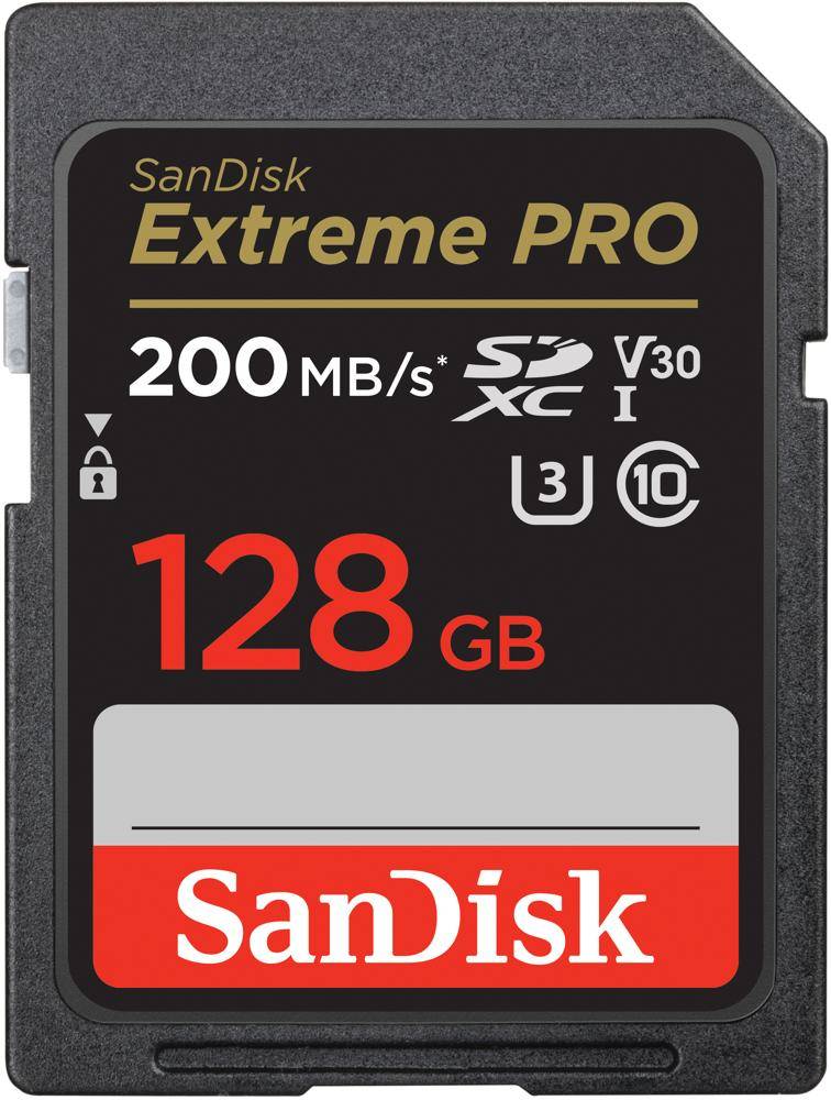 Карта памяти SanDisk Extreme Pro SDXC UHS-I U3 V30 128Gb (200/90 MB/s)