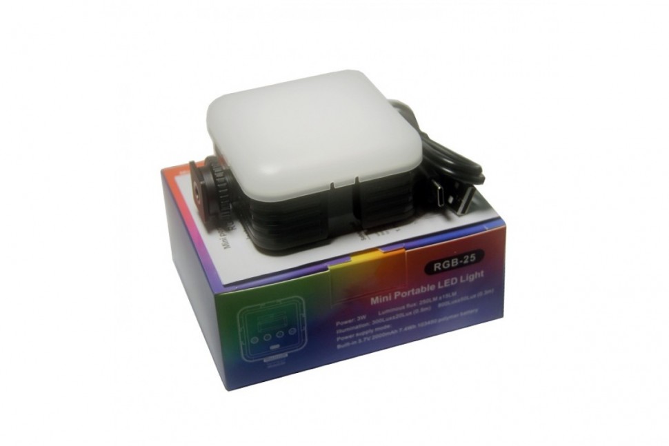 Накамерная подсветка Professional Mini Portable LED Light RGB-25 (2500K-8500K)