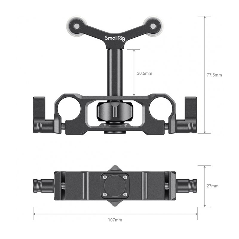 SmallRig 2727 Поддержка объектива для направляющих 15мм LWS Universal Lens Support