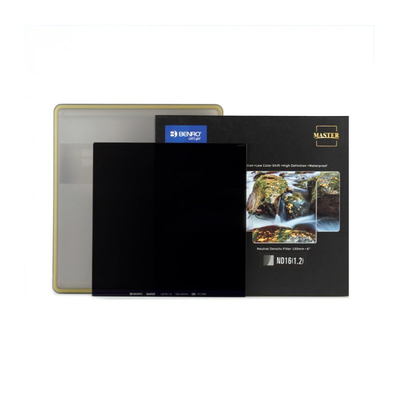 Cветофильтр нейтрально-серый Benro Master Series ND16 (1.2) Square Filter 150х150mm