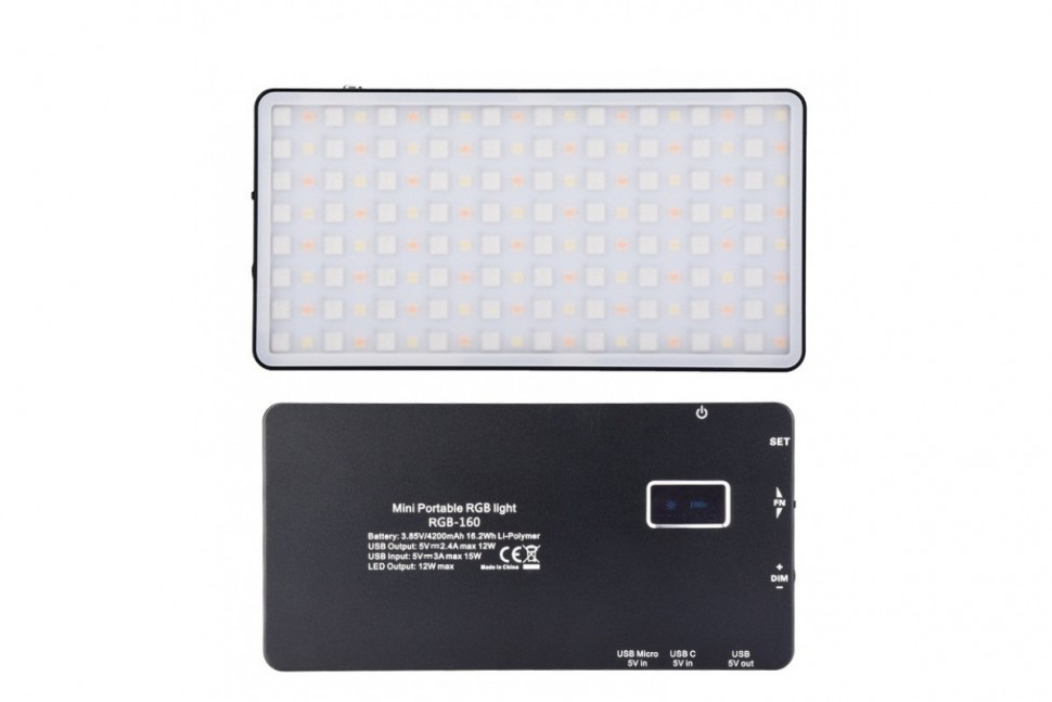 Светодиодный свет Professional Mini Portable LED Light RGB-160 (2500K-8500K)