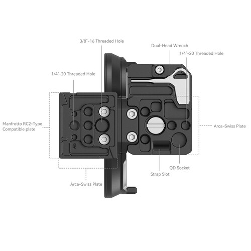 SmallRig 4300 Поворотная плошадка для цифровых камер Canon EOS R6 Mark II / R5 / R5 C / R6